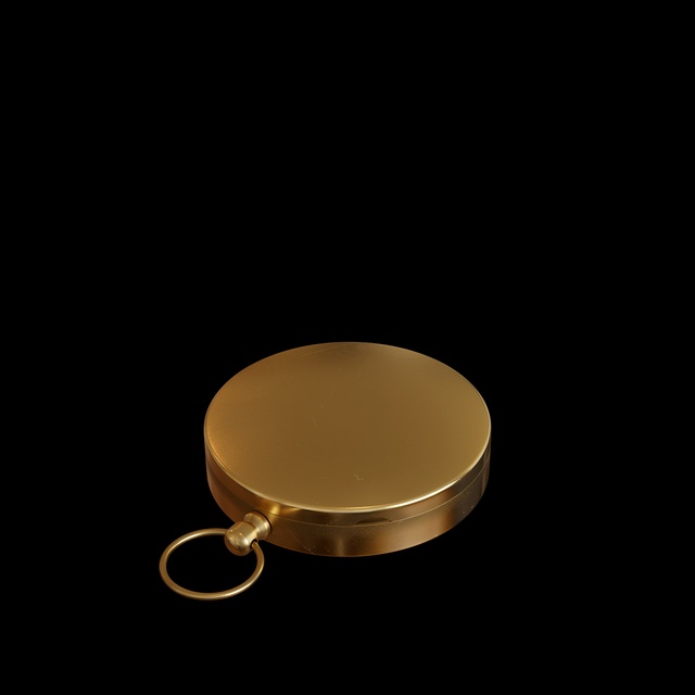 Brass compass lid closed