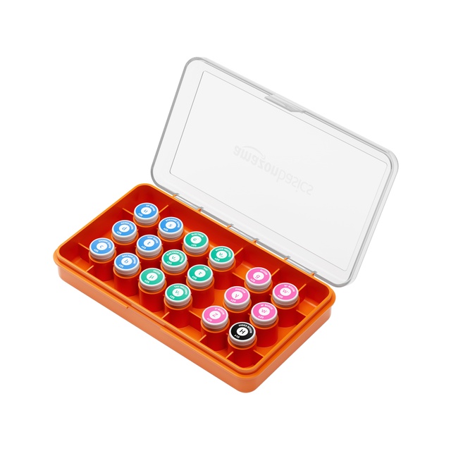 The Amazon Basics 530-Piece Fundamental Particle Set with the case lid open